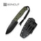 SENCUT Toxodon Fixed Blade Knife OD Green G10 Handle (4.57" Black 9Cr18MoV Blade) S24036 - 2, With 1PC Black Lanyard, Black Kydex Sheath & T - Clip - SENCUT