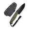 SENCUT Toxodon Fixed Blade Knife OD Green G10 Handle (4.57" Black 9Cr18MoV Blade) S24036 - 2, With 1PC Black Lanyard, Black Kydex Sheath & T - Clip - SENCUT