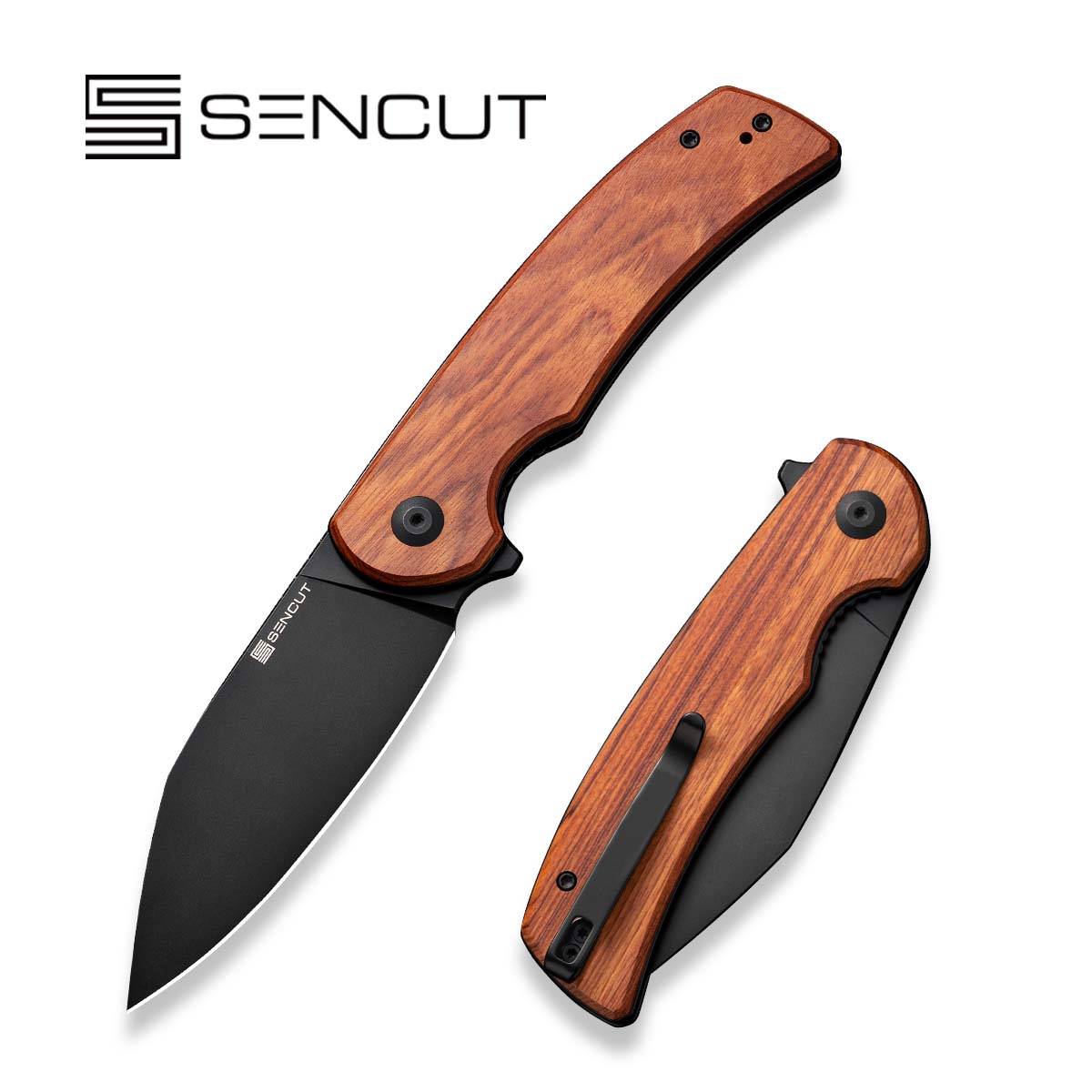 SENCUTOmniformFlipperKnifeWoodHandle(3.65"9Cr18MoVBlade)S23064-3