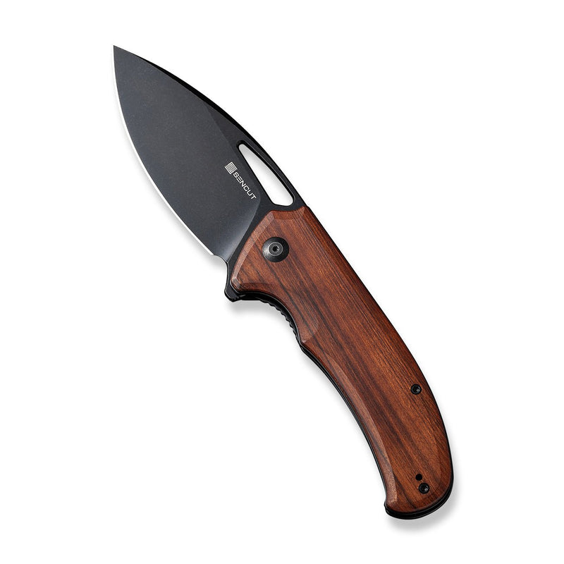 SENCUT Phantara Flipper & Thumb Hole Knife Wood Handle 9Cr18MoV Blade
